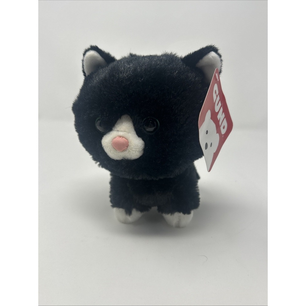 NWT Gund Black & White Kitten Cat Plush Stuffed Animal Adorable Gift